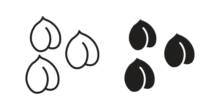 Chickpeas hummus icon symbol. Flat Vector illustration set