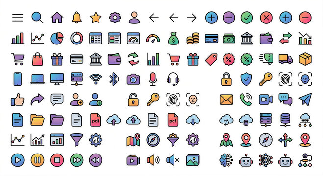set of icons for web design, android and Ios