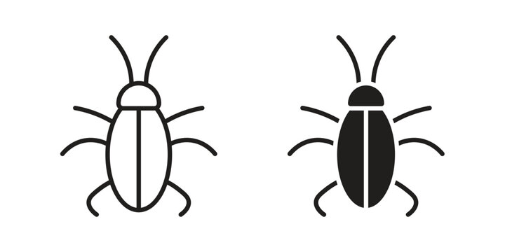 Cockroach icon symbol. Flat Vector illustration set