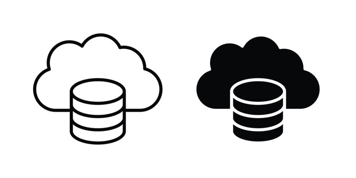 Cloud server icon symbol. Flat Vector illustration set