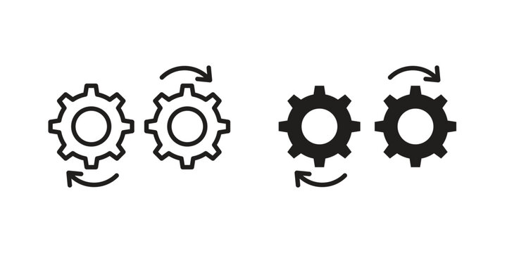 Devops icon symbol. Flat Vector illustration set