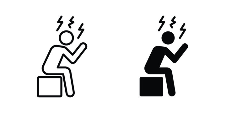 Depression icon symbol. Flat Vector illustration set