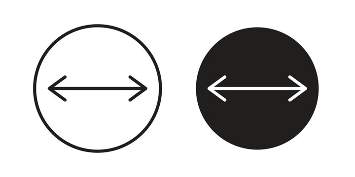 Diameter icon symbol. Flat Vector illustration set