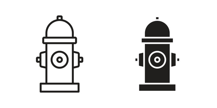 Fire hydrant icon symbol. Flat Vector illustration set