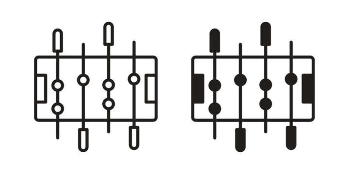 Foosball icon symbol. Flat Vector illustration set