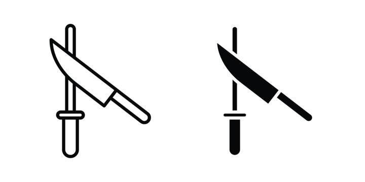 Knife sharpener icon symbol. Flat Vector illustration set