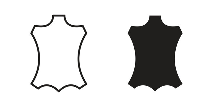 Leather material icon symbol. Flat Vector illustration set