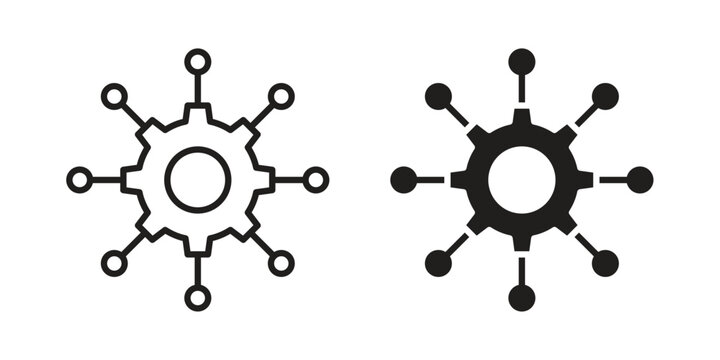Microservices icon symbol. Flat Vector illustration set