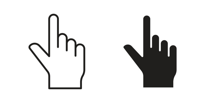 Pointing hand icon symbol. Flat Vector illustration set