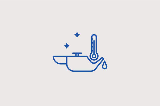 Oil pressure and temperature gauge line icon for engine health monitoring. Critical vector illustration for vehicle diagnostic apps and dashboard icons.
