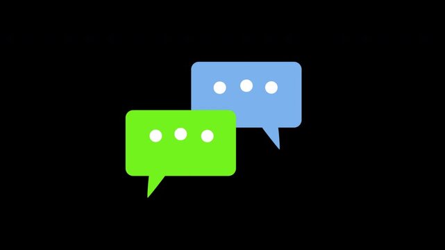 A message bubbles icon concept loop animation with alpha channel