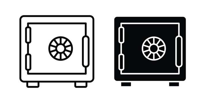 Safe icon symbol. Flat Vector illustration set