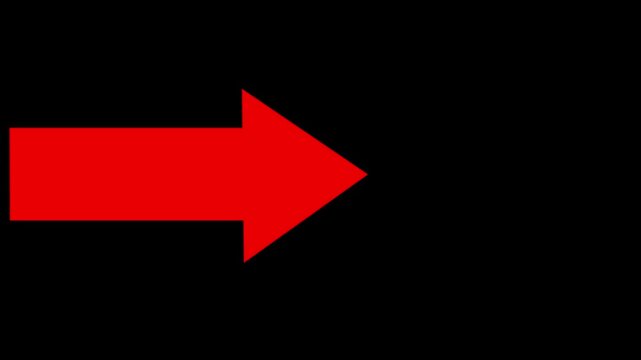 red arrow black background. direction symbol indicating back or previous page. simple red pointer showing opposite direction.