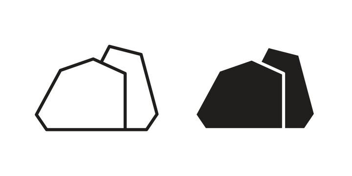 Stone icon symbol. Flat Vector illustration set