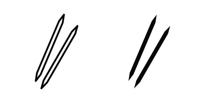 Toothpick icon symbol. Flat Vector illustration set