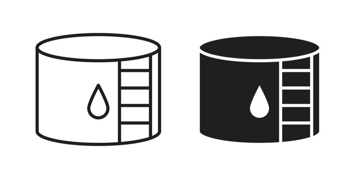 Water tank icon symbol. Flat Vector illustration set