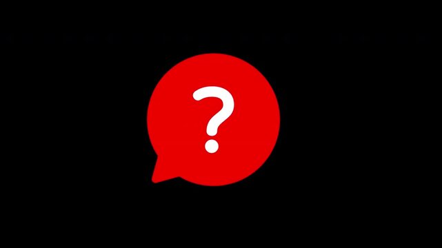 question marks symbolizing confusion, curiosity, or unresolved questions animation with Alpha Channel