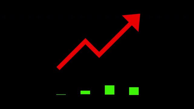 infographic Financial business Digital bar graph Chart concept Loop animation with Alpha Channel