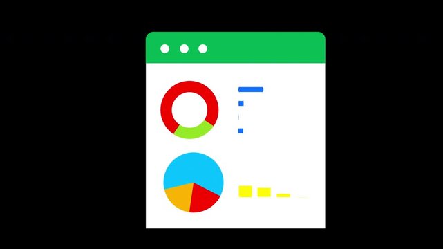 web based dashboard interface pie and donut charts, representing visual data analytics, performance metrics, and information breakdown for business or statistical insights