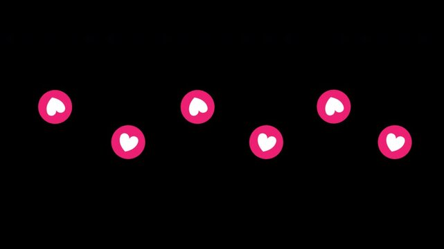 Like button, Love,react emotion icon Social media interaction animation With alpha channel.
