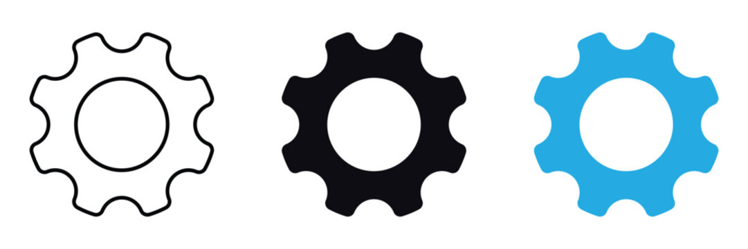 Settings Gear Icon for Configuration, System Control and User Preferences in Software and Application Design