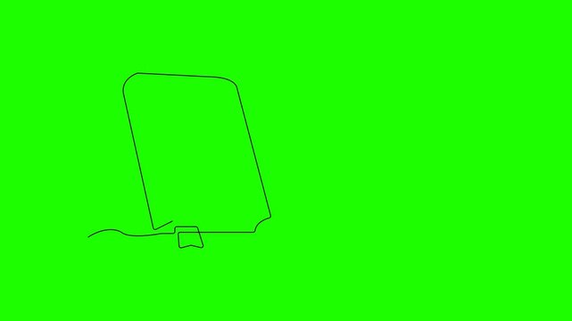 Minimalist Smartphone on a Green Canvas: An abstract, line-art rendering of a smartphone, set against a vibrant green backdrop, representing the digital age. 