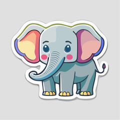 Fototapeta premium Cute Cartoon Elephant Sticker