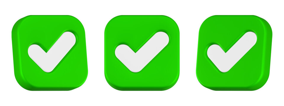 checklist icon 3d render square button
