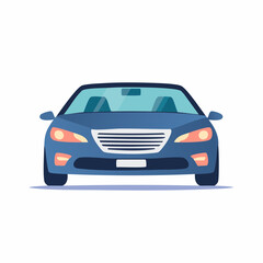 Fototapeta premium Front View of a Blue Sedan Car