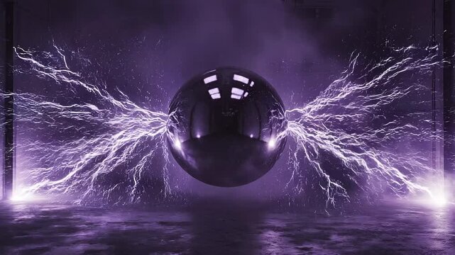 Electricity discharge from a Tesla coil.