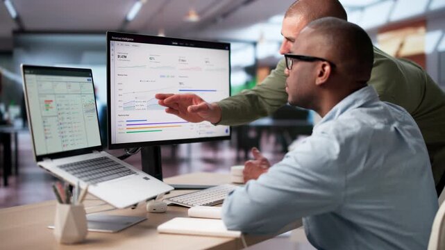 Sales Manager Analyzing Pipeline Data To Improve Revenue