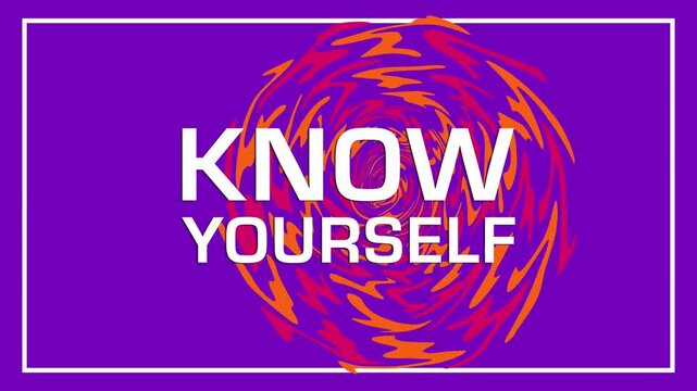 Know Yourself Pink Orange Circular Rotating Color Change Text 