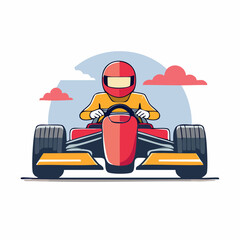 Fototapeta premium Formula 1 Racer Driving a Car