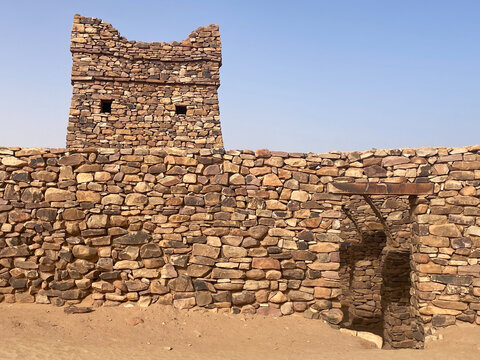Historic mosque and minaret in Ouadane, Mauritania