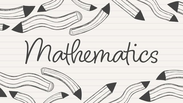 Mathematics Pencil Sketch Bottom Top Pattern Sliding Text 