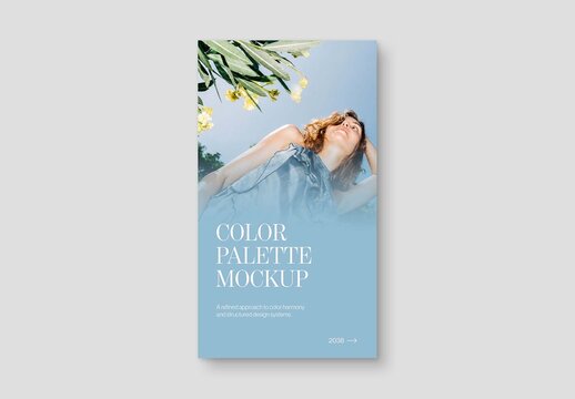 Color Palette Moodboard Template For Brand Style Guide, Color Scheme Board, Lookbook Layout & Colour Swatch Mockup Card