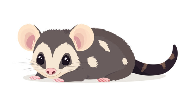 Cute illustrated pet rat with big eyes, spotted body, and pink features