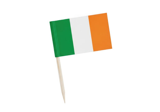 Small toothpick flag of ireland isolated on transparent background