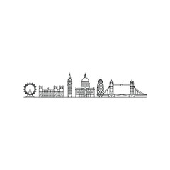 Fototapeta premium London monuments architecture silhouette vector icon