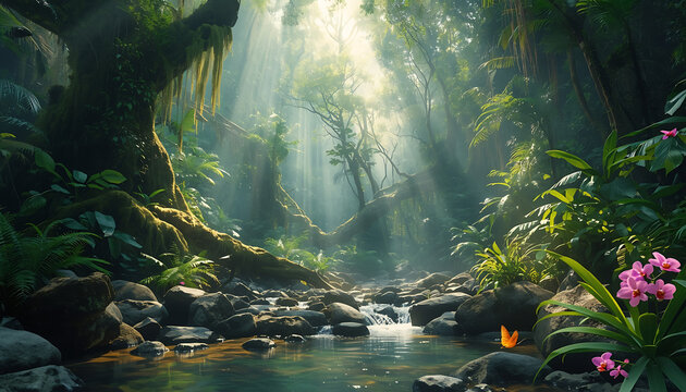 view of a stream in the forest