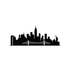 Fototapeta premium New York urban skyline vector silhouette icon