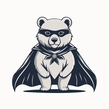 Superhero Polar Bear Illustration