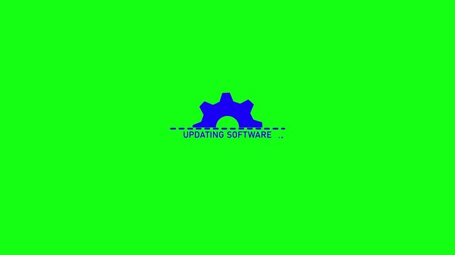 Updating Software Animation with Gear Icon on Green Screen Background