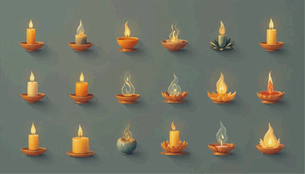 Vesak Temple and Lantern Icon &mdash; solid vector illustration of a Buddhist temple with hanging lantern decorations, and its lotus flowers.modern Asian spiritual,