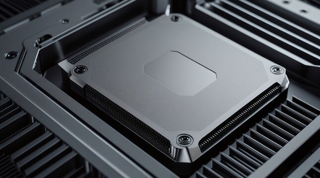 Rugged unbranded magnesium alloy edge computing unit with industrial cooling fins