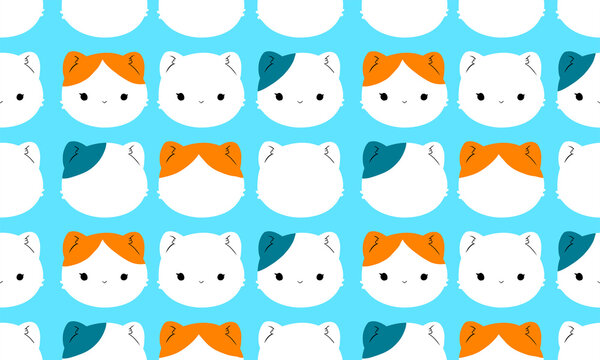 Cartoon cat pattern background image.