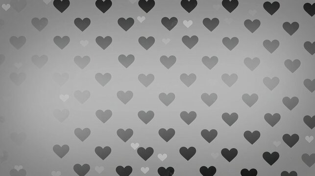 Subtle Gray Heart Pattern Background with Fading Effect for Romantic or Design Projects