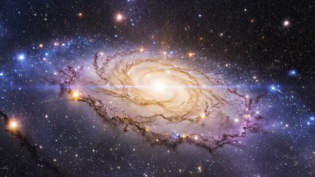 Galaxy in space with stars ideal for travel vlogs and eco-friendly campaigns
