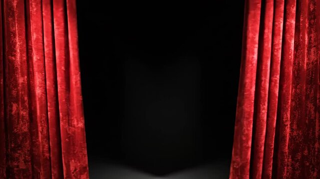 Red velvet theater curtains ideal for sleek commercial backgrounds and title sequences