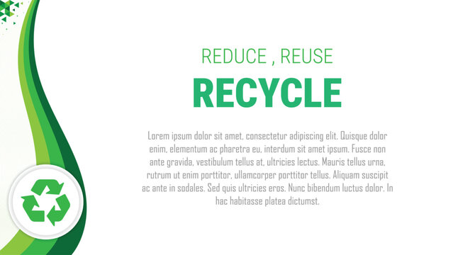 3R concept logo sign, reduce, reuse, recycle, save the earth and nature, go green, waste management and environment sustainability, eco-friendly, copy space for text